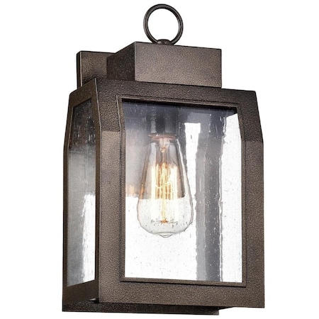 Chloe Lighting 14 in. Tall Milton Industrial Style 1 Light Antique Gold Outdoor Wall Sconce CH50076AG14-OD1